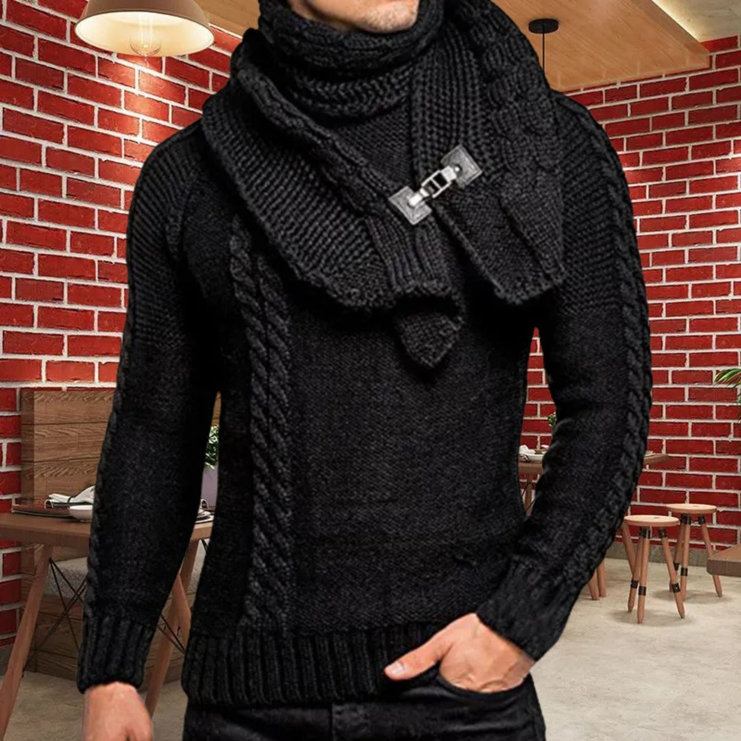 Cozy Winter Sweater Men’s Twist Knitted Pullover, Fashionable Autumn Streetwear, Great Gift Idea for Him, Mens Wool Pullover