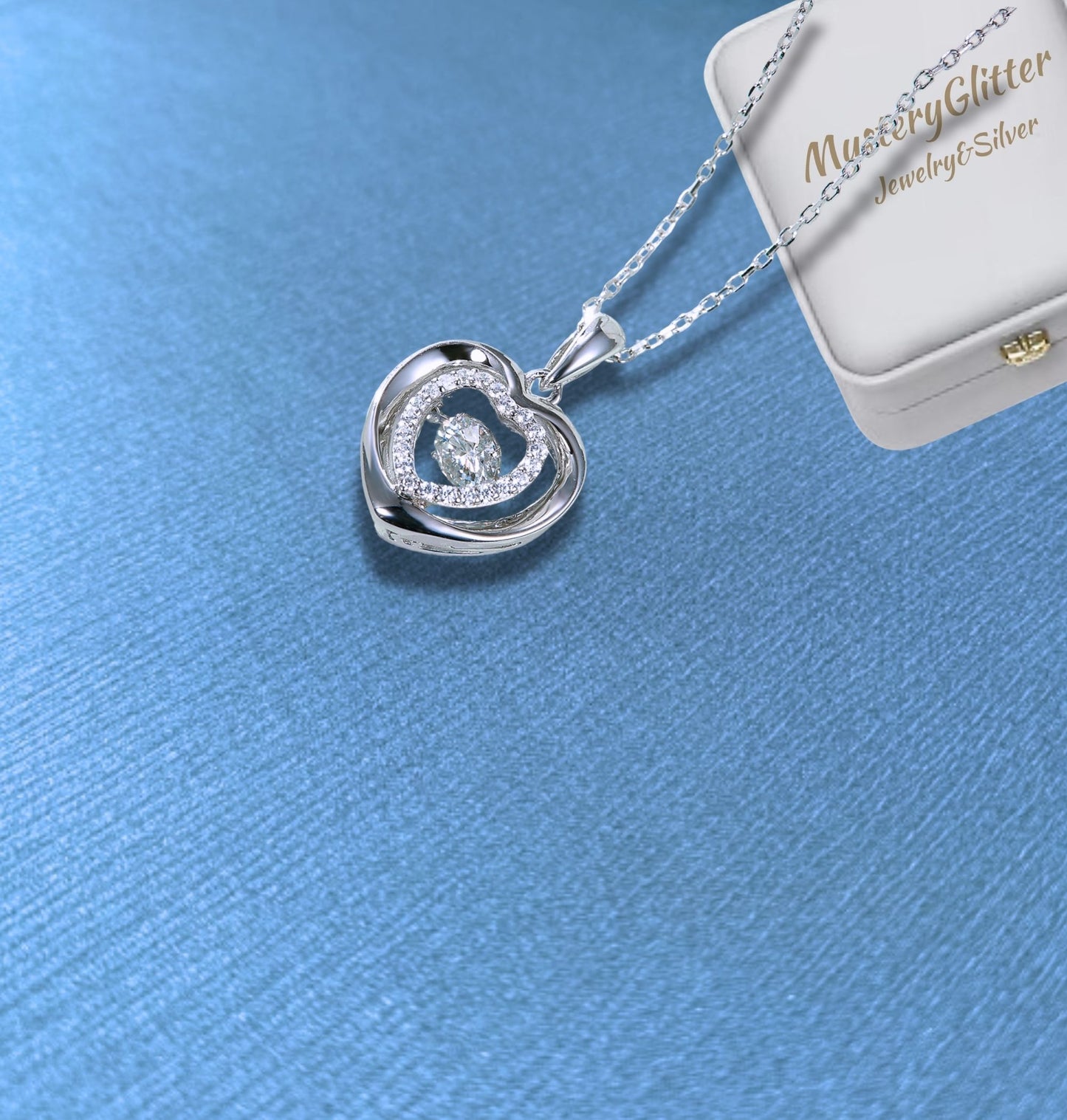 Elegant Heart Design, Minimalist Necklace with Moissanite, 925 Sterling Silver Pendant, Ideal Gift for Anniversaries