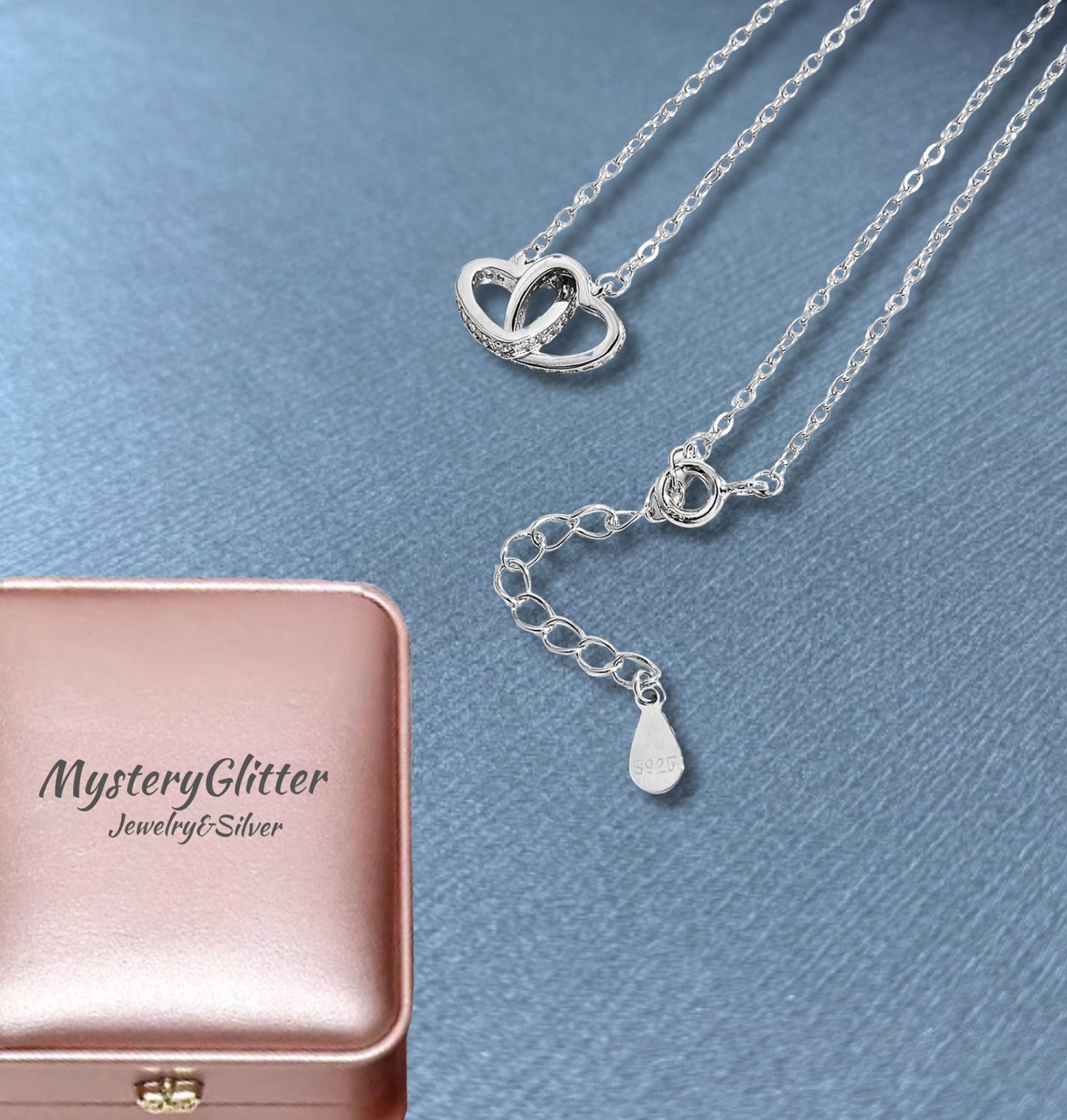 Heart Necklace, Unique Silver Necklace with White Zircon Inlay, Perfect for Romantic Gifts, Beautiful Zircon Jewelry, Elegant Heart Design