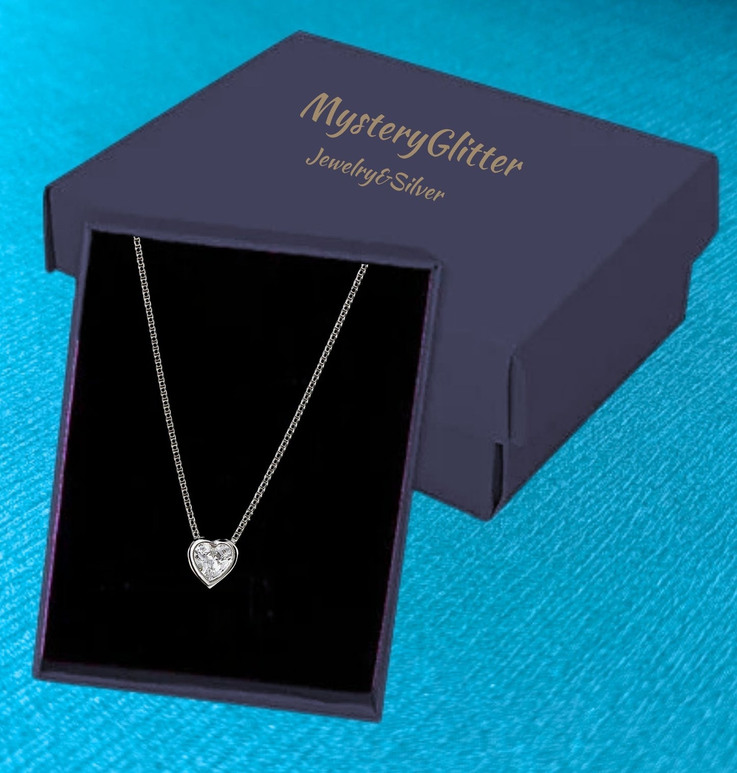 Heart Pendant Necklace, Unique Silver Necklace with Inlaid Zircon for a Perfect Gift, Trending Jewelry for Her, Unique Silver Necklace