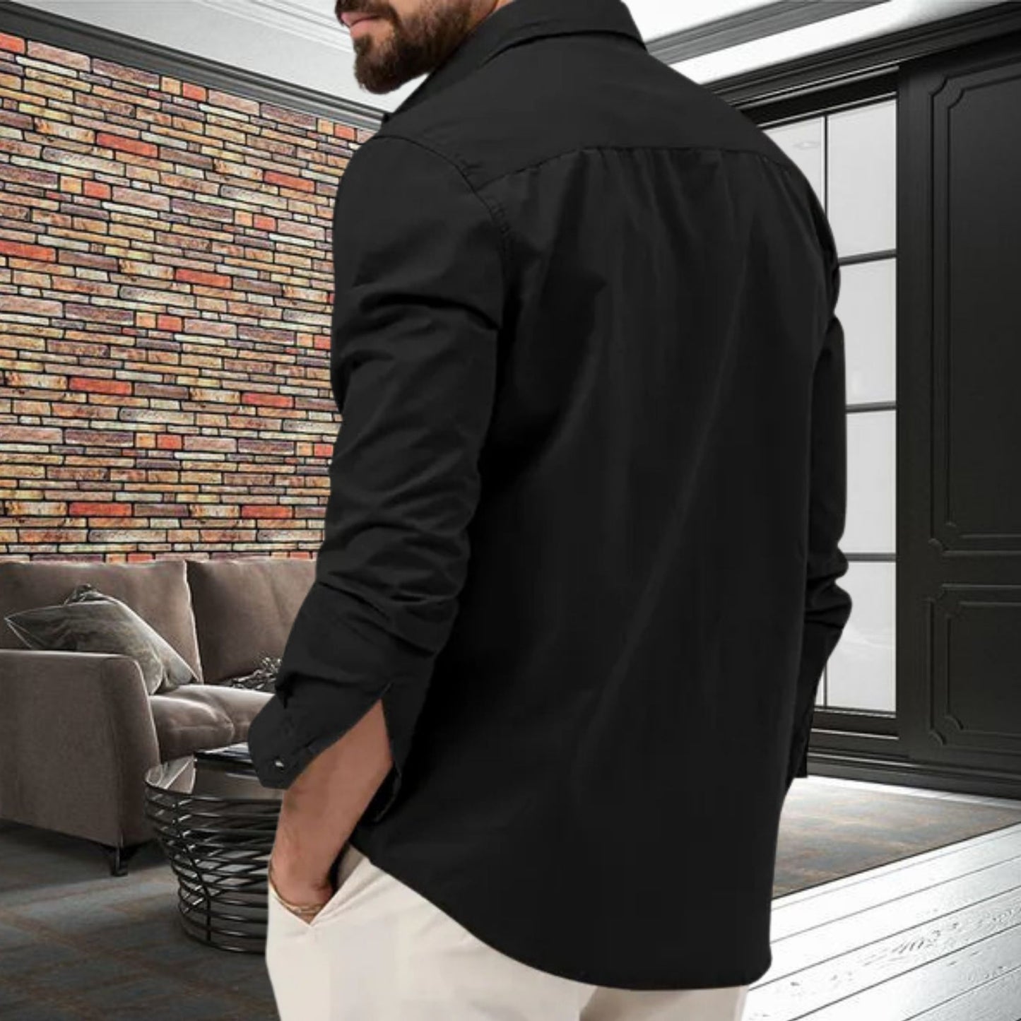 Long-Sleeved Shirt, Fashionable Men's Outerwear with Multi-Pockets, Ideal Daily Shirt, Thoughtful Gift Idea, Stylish Casual Shirt