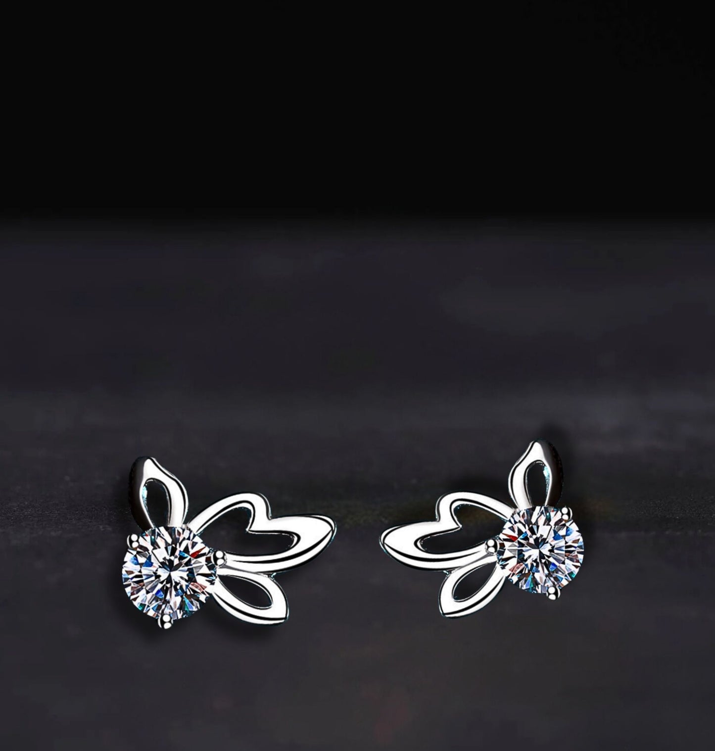 Minimalist Earrings, Elegant 1 Carat Moissanite Butterfly Shape Earrings for Everyday Chic, Perfect Gift for Her