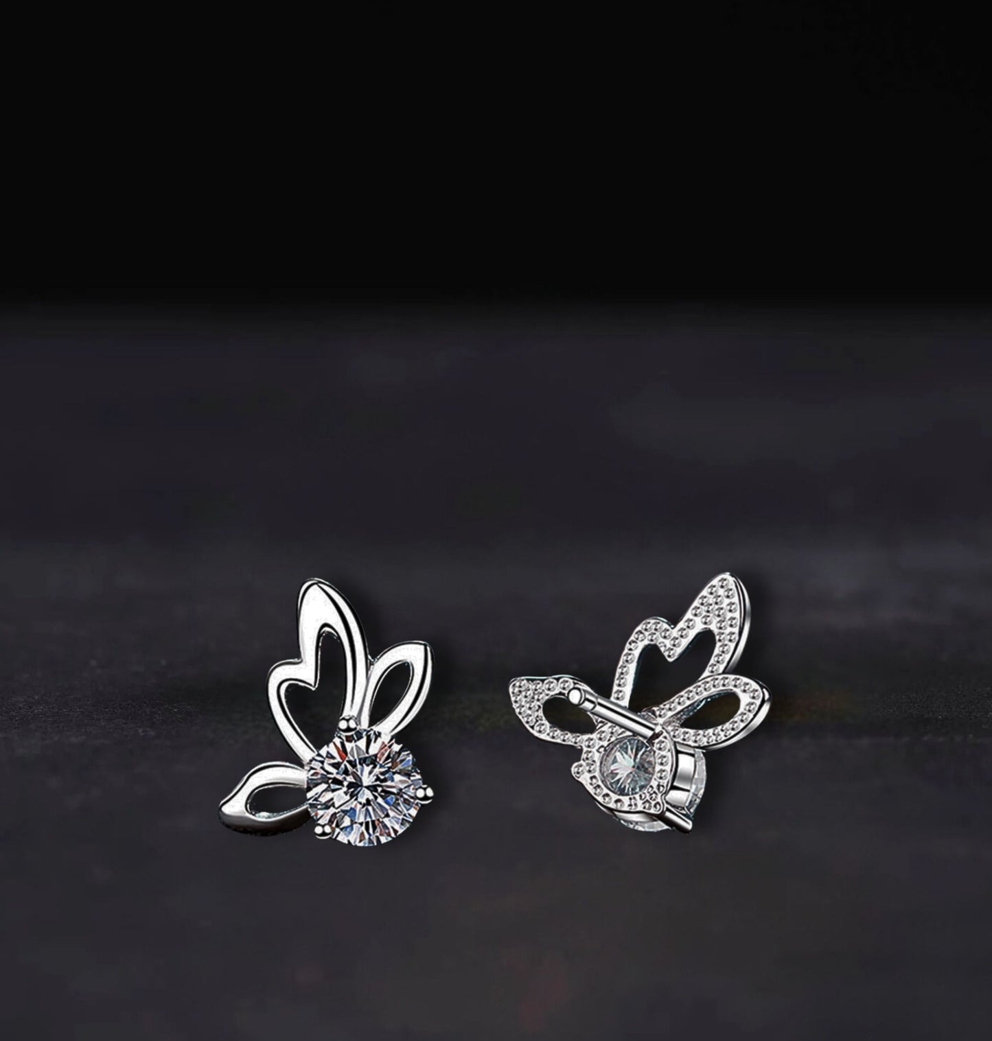 Minimalist Earrings, Elegant 1 Carat Moissanite Butterfly Shape Earrings for Everyday Chic, Perfect Gift for Her