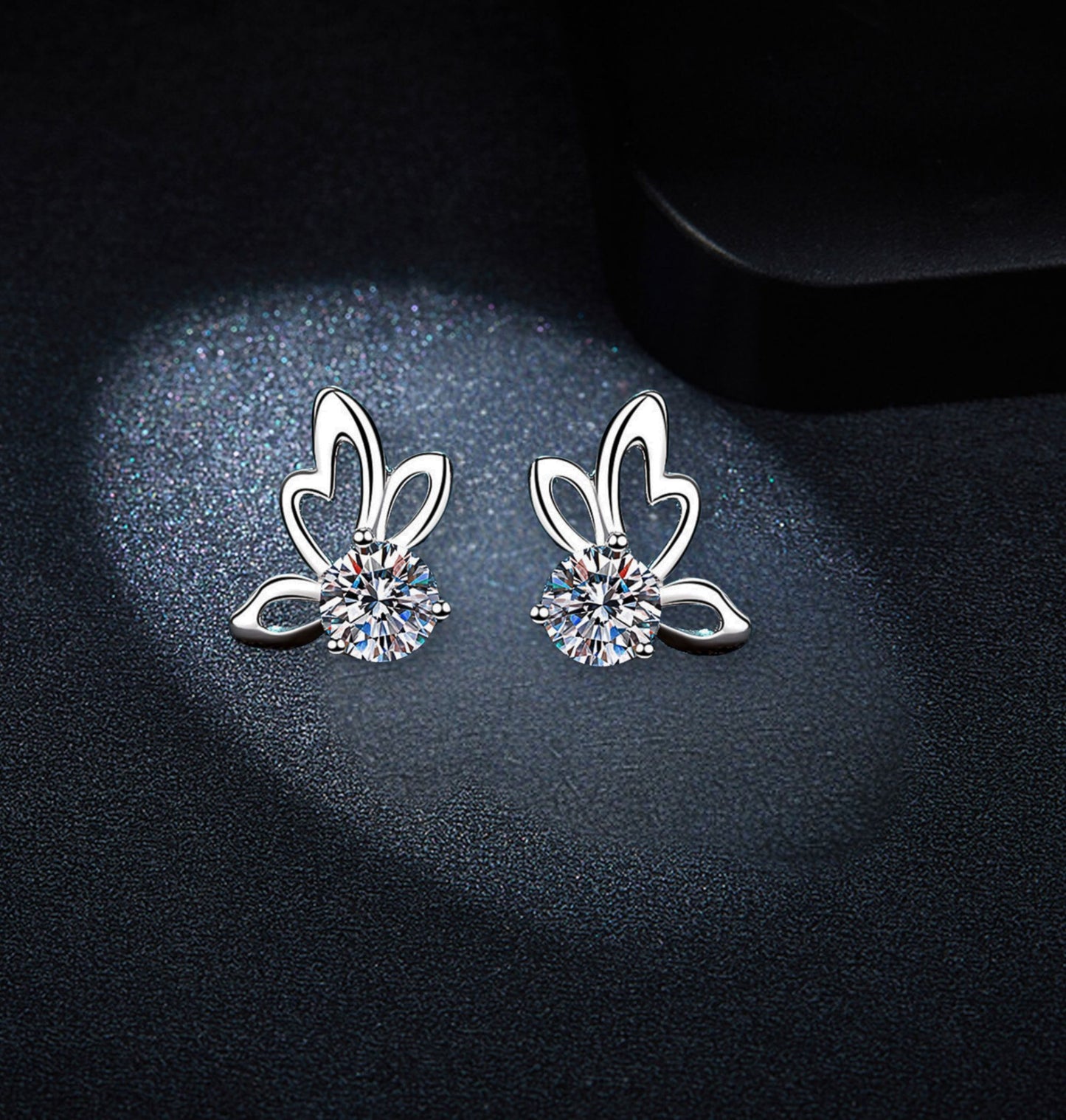 Minimalist Earrings, Elegant 1 Carat Moissanite Butterfly Shape Earrings for Everyday Chic, Perfect Gift for Her