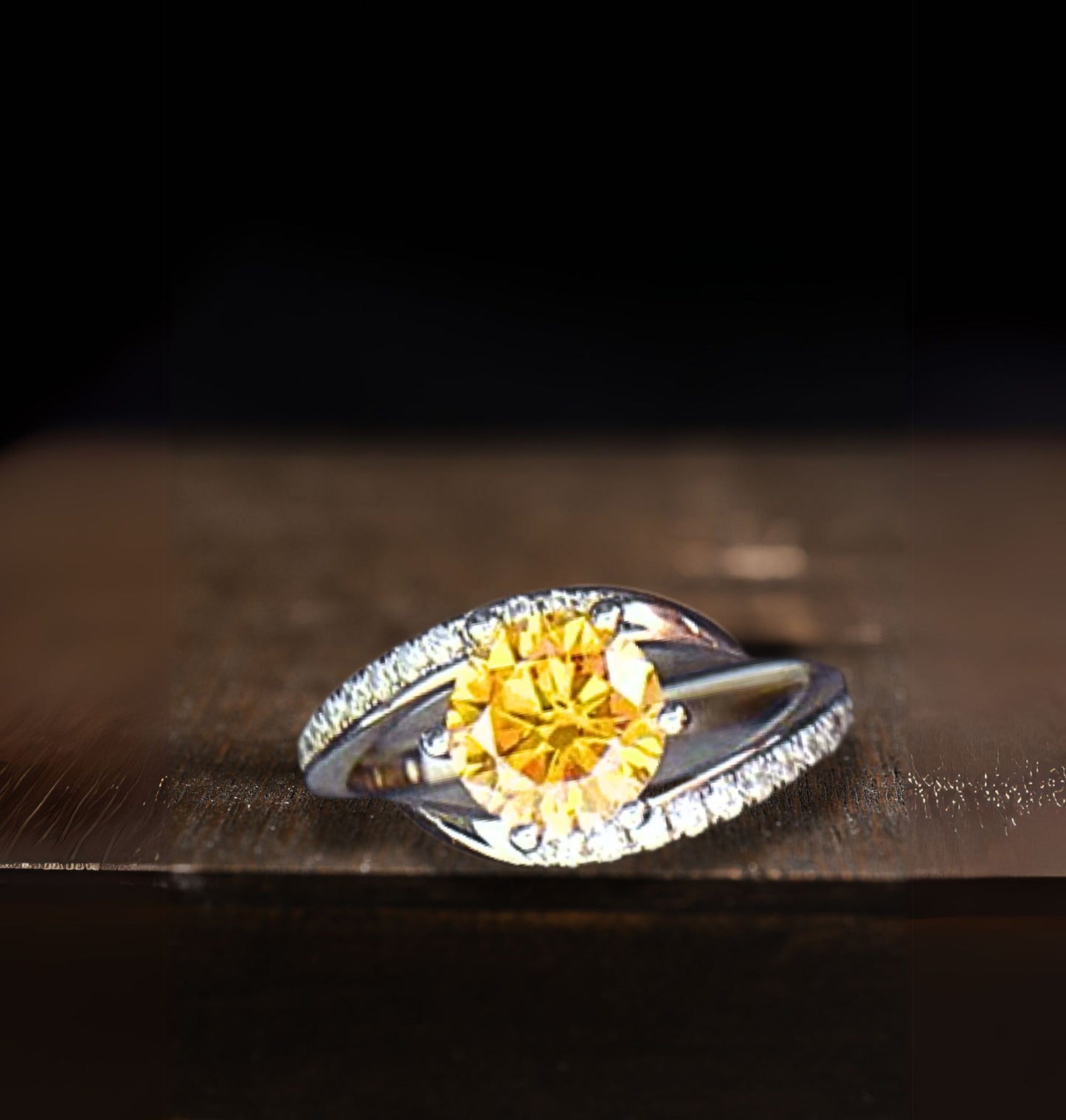 Moissanite Ring, Stunning 1 Carat Yellow in 925 Sterling Silver for Minimalist Gift Ideas for Her, Unique Moissanite