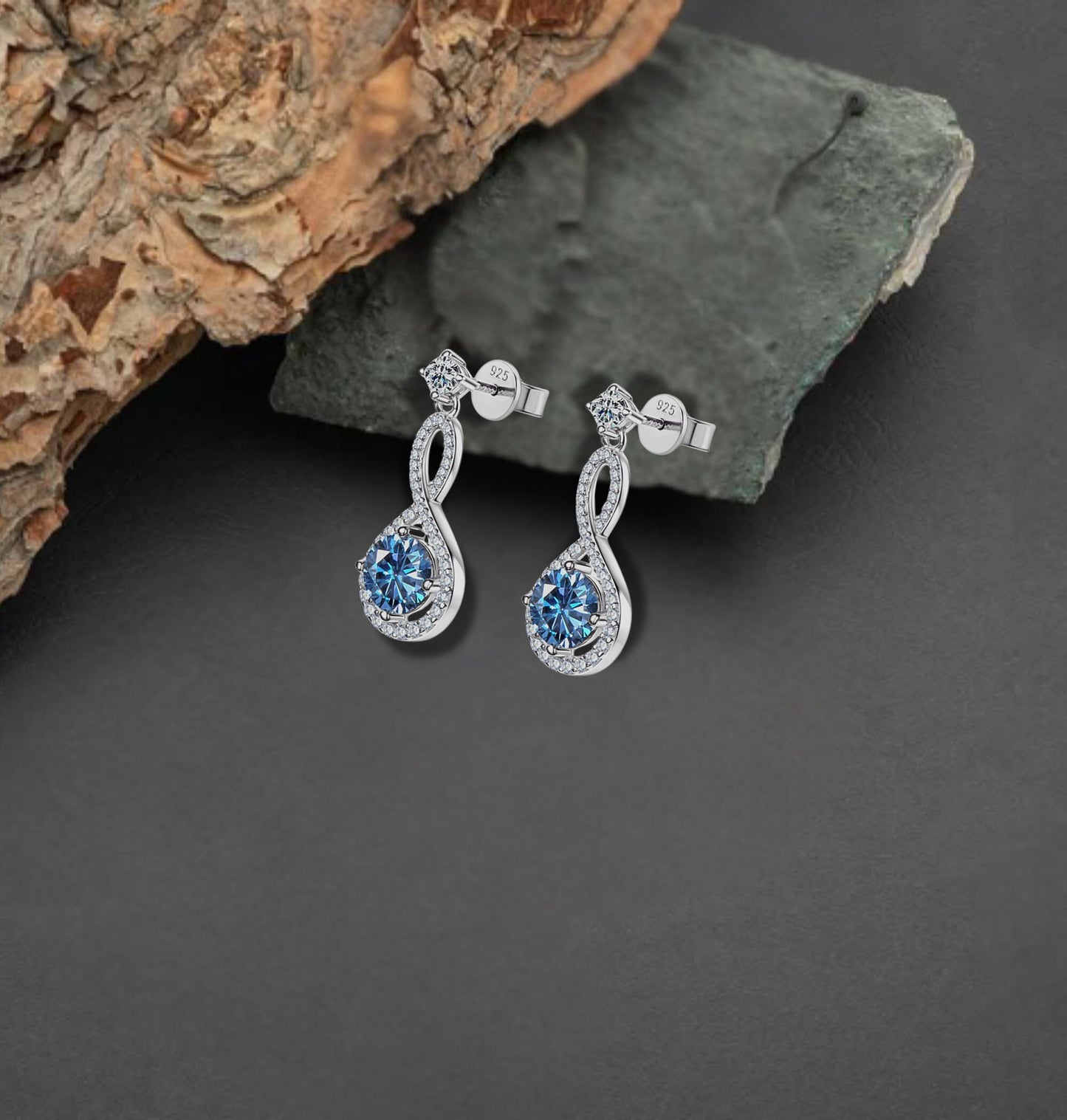 Moonstone Earrings, Classic 1 Carat Moissanite in 925 Sterling Silver, Elegant Sparkly Earrings for Birthdays Gifts