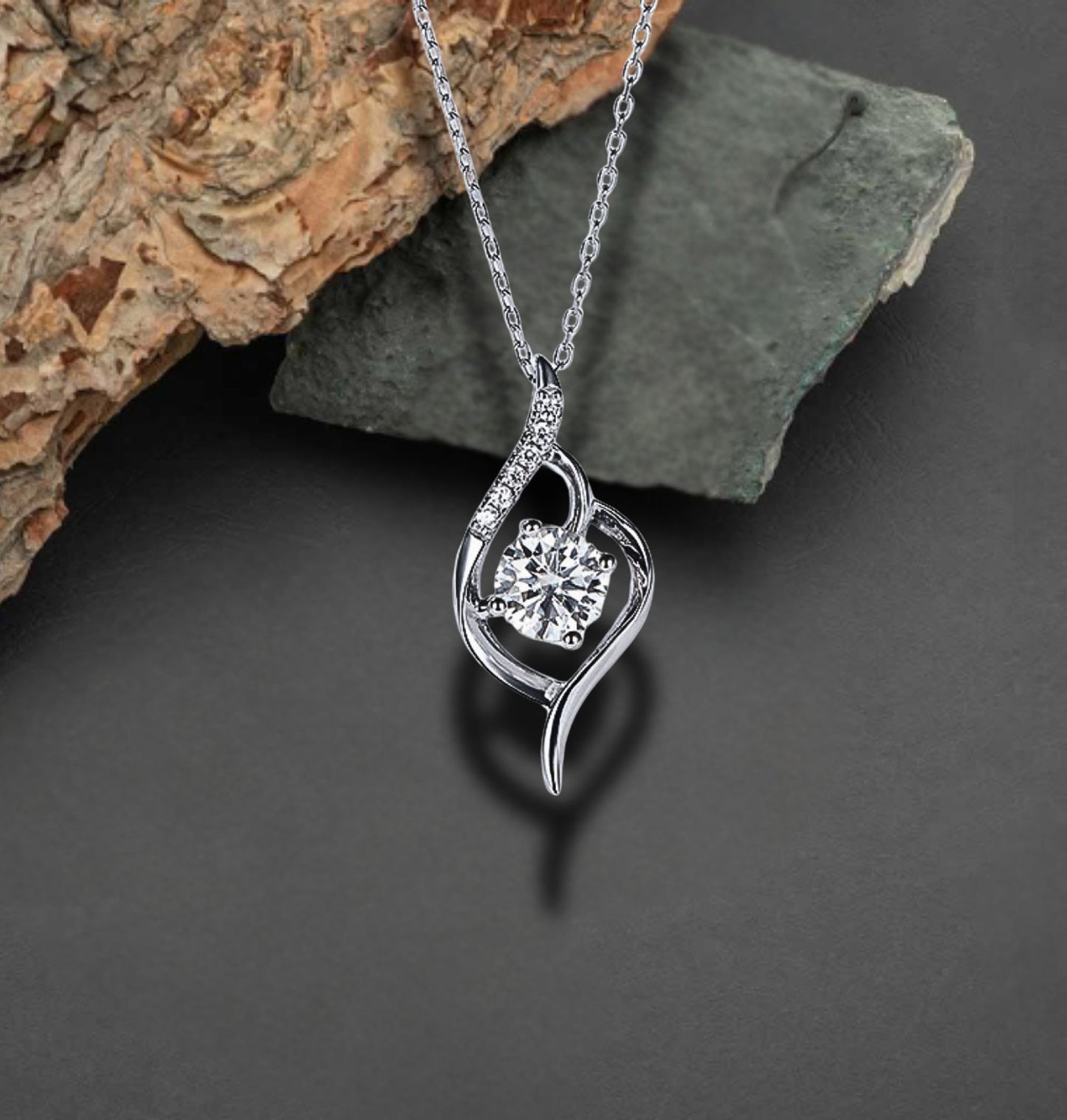 Pendant Necklace, Elegant 1 Carat Moissanite Pendant on 925 Sterling Silver, Minimalist Unique Necklace Perfect Gift for Her