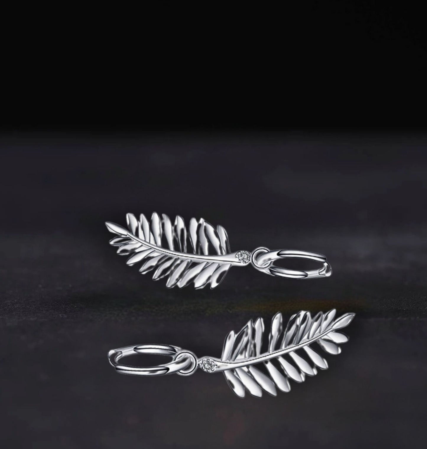 Silver Sparkly Earrings, Moissanite Leaf Design 925 Sterling Silver Earrings, Minimalist Jewelry for Elegant Gifting