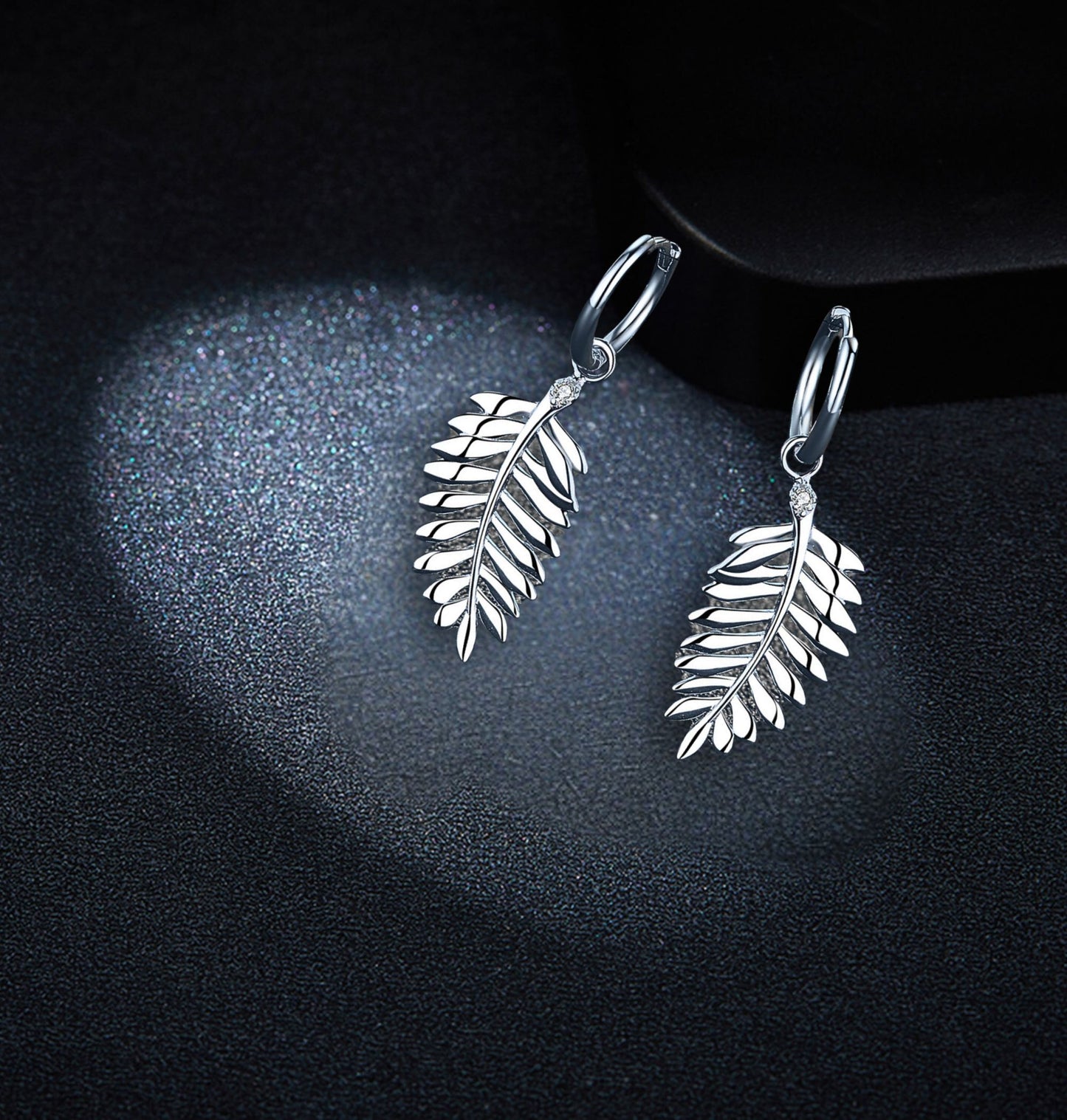 Silver Sparkly Earrings, Moissanite Leaf Design 925 Sterling Silver Earrings, Minimalist Jewelry for Elegant Gifting