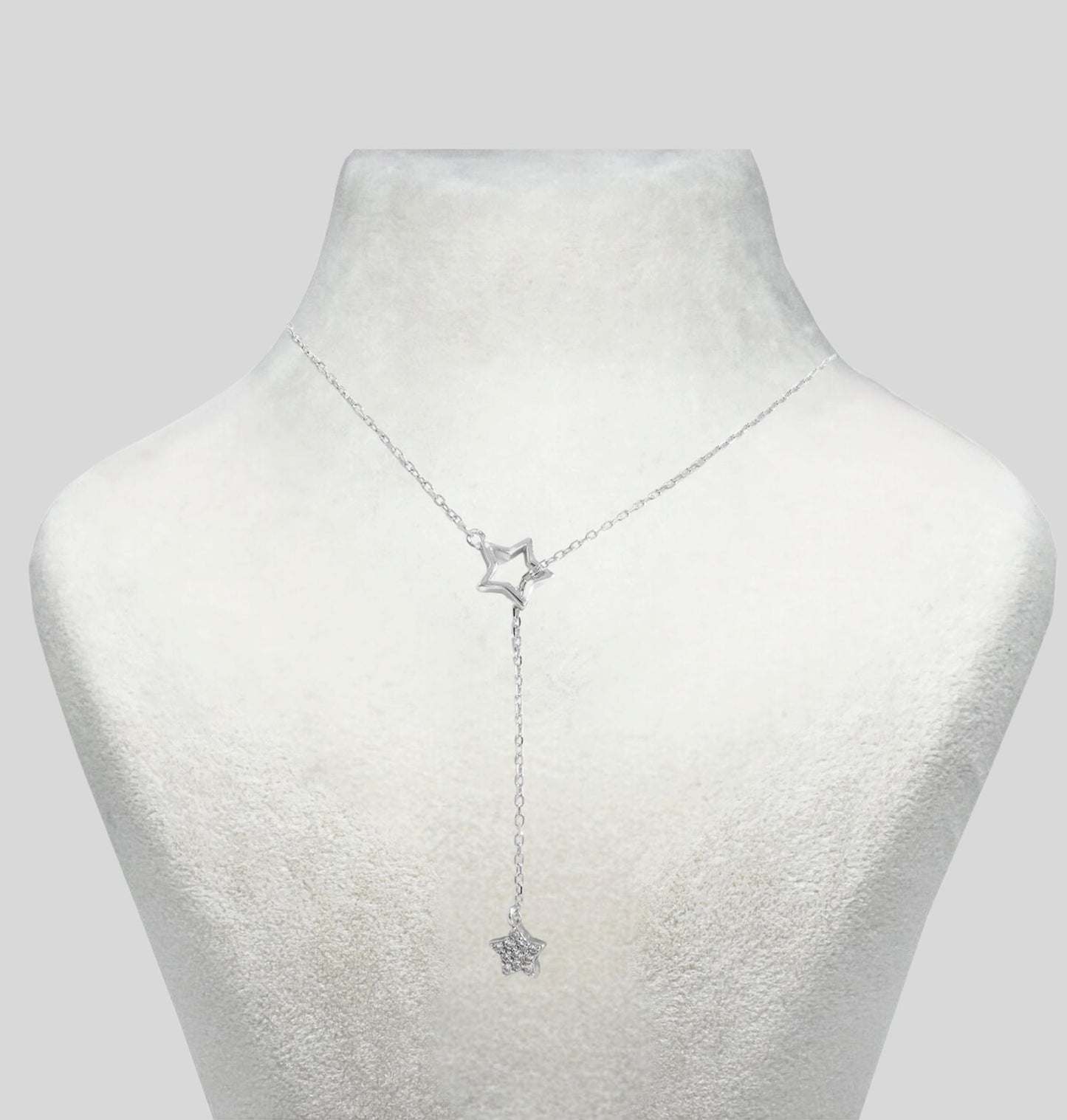 Trending Necklace, Unique 925 Sterling Silver Zircon Star Drop Necklace, Perfect for Everyday Wear, Gift for Her, Unique Silver Necklace