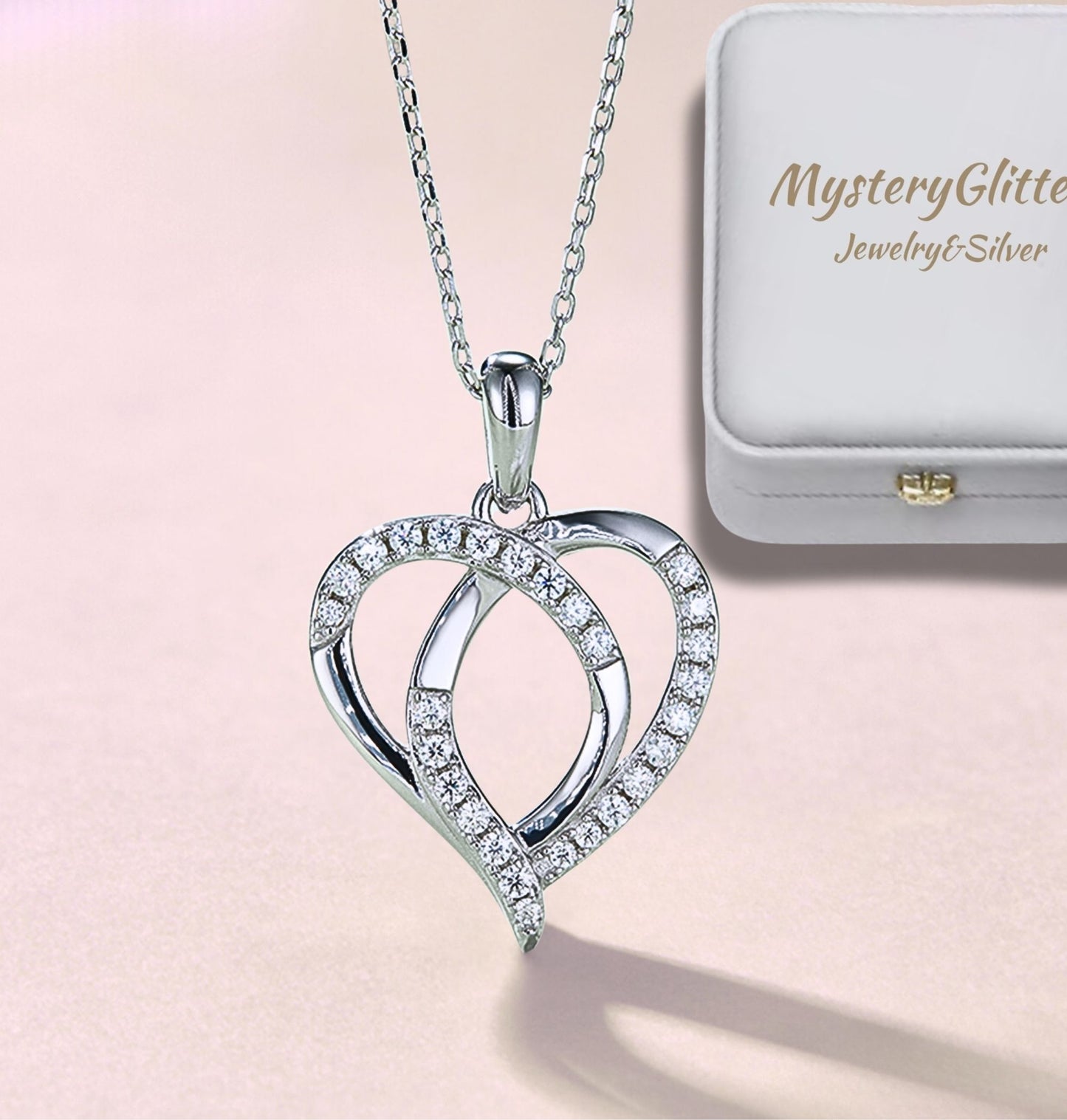 Unique Silver Necklace, Minimalist Moissanite Heart Pendant, Charming Everyday Accessory, Ideal Gift for Birthdays