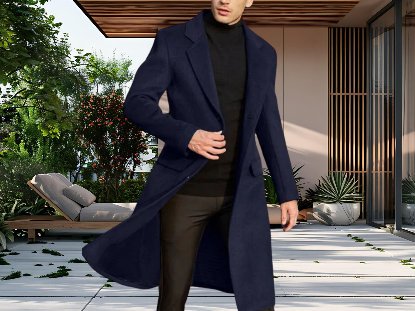 Winter Coat for Men, Long Woolen Windbreaker, Autumn Streetwear Essential, Stylish Fall Fashion Gift for Him, Mens Wool Coat