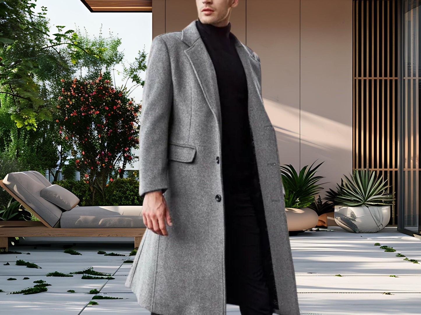 Winter Coat for Men, Long Woolen Windbreaker, Autumn Streetwear Essential, Stylish Fall Fashion Gift for Him, Mens Wool Coat