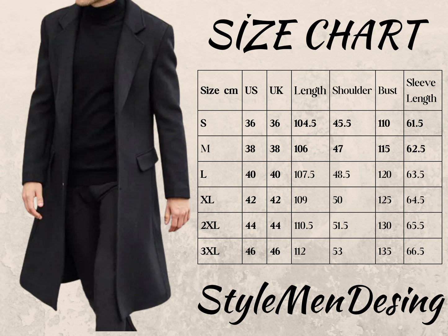 Winter Coat for Men, Long Woolen Windbreaker, Autumn Streetwear Essential, Stylish Fall Fashion Gift for Him, Mens Wool Coat