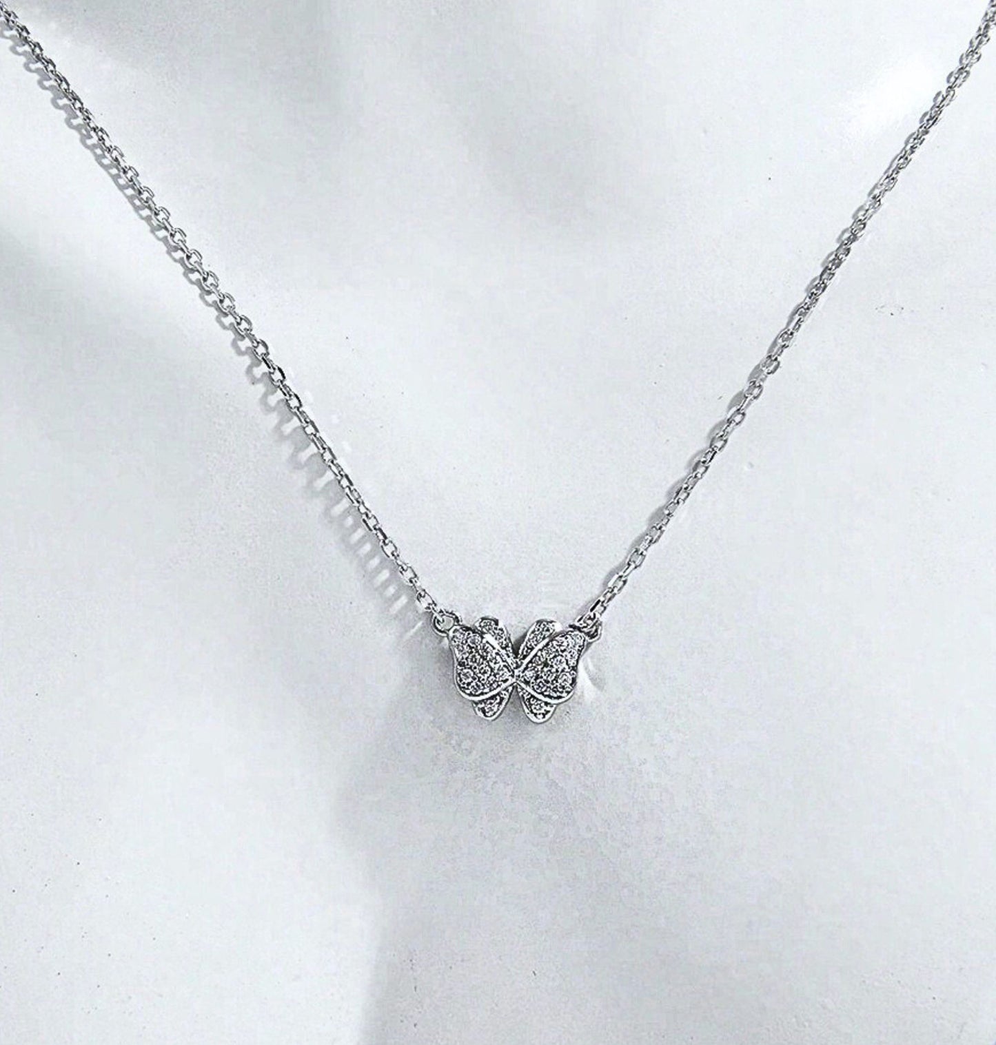 Zircon Necklace – Elegant 925 Sterling Silver Butterfly Pendant, Minimalist Style, Great Gift for Birthdays and Anniversaries